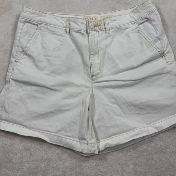 Anthropologie Pants - Anthropologie Chino Relaxed White Cotton Blend Shorts‎ Womens Size 32